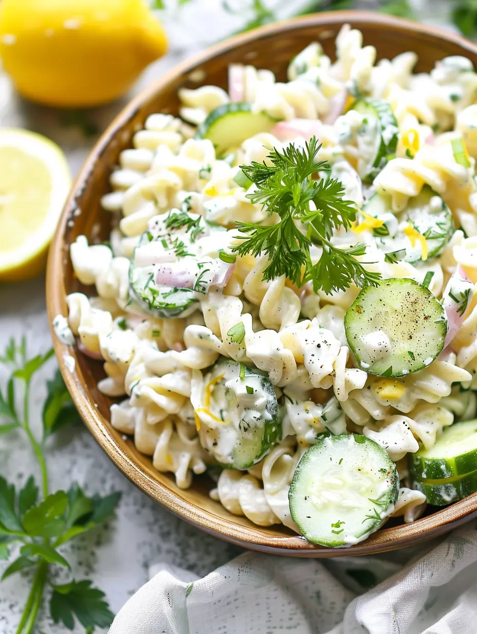 Creamy Cucumber Pasta Salad