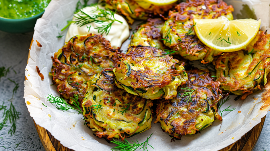 Baked zucchini fritters