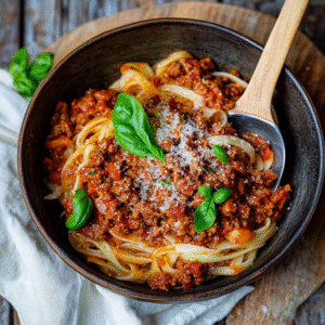 Leckeres Bolognese-Sauce, einfaches Rezept - Titelbild