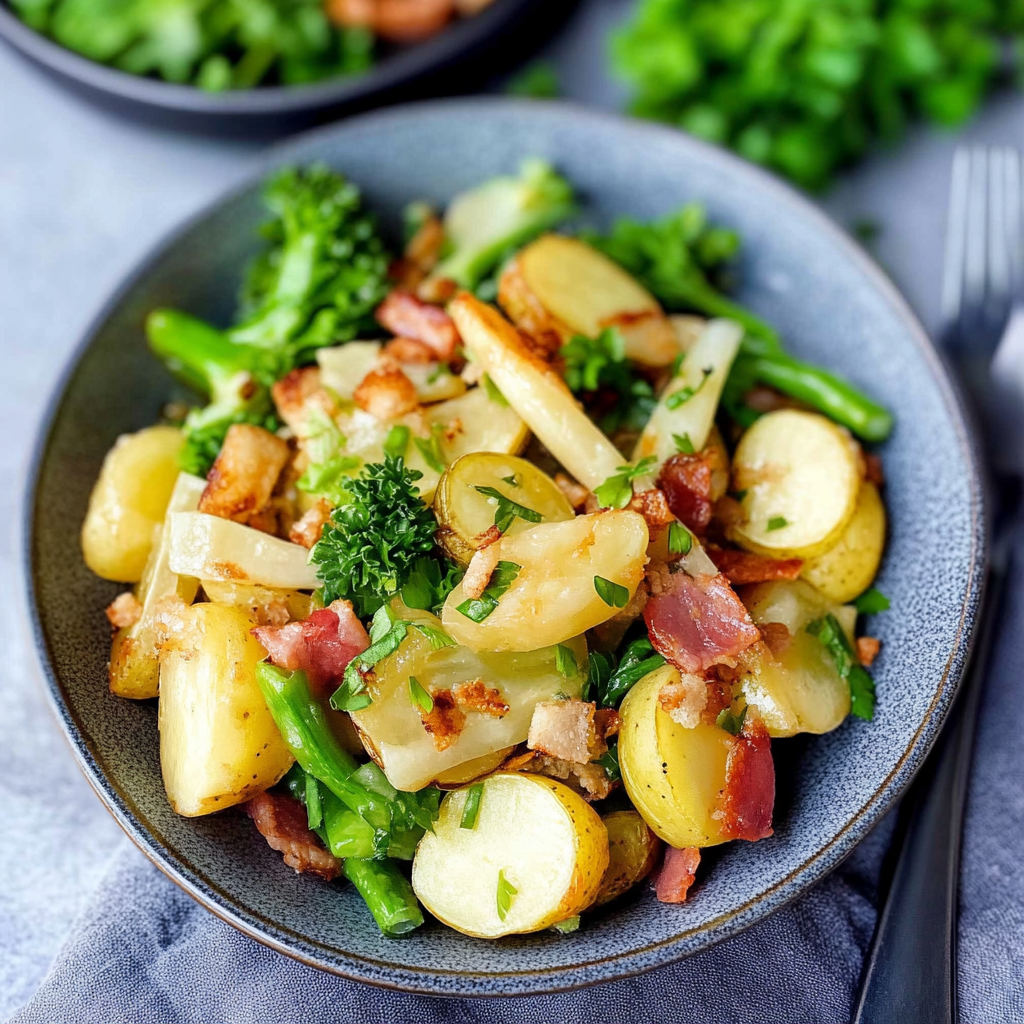 Leckeres Bratkartoffelsalat ganz einfach Rezept - Titelbild