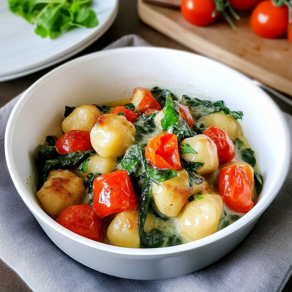 Leckeres Gnocchi-Spinat-Auflauf mit Tomaten Rezept - Titelbild