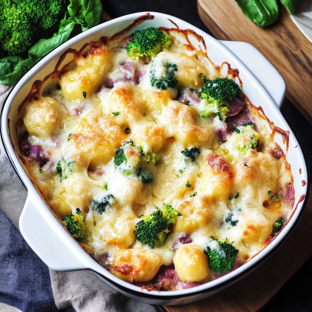 Leckeres Gnocchi Brokkoli Auflauf ganz Rezept - Schritt für Schritt Zubereitung