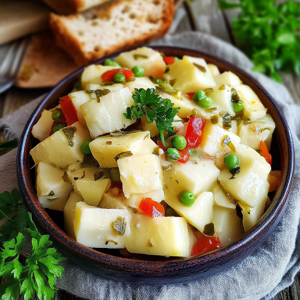Leckeres Käsesalat einfach und Rezept - Schritt für Schritt Zubereitung