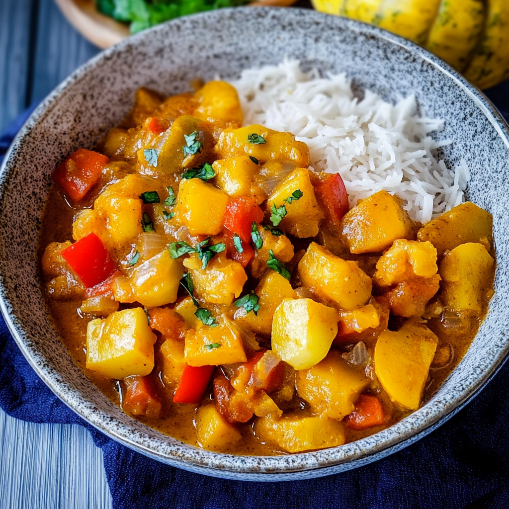 Leckeres Kürbis-Curry mit Kokosmilch Rezept - Titelbild