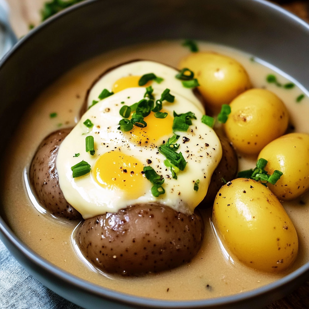 Leckeres Senfeier, klassisch mit Kartoffeln Rezept - Titelbild