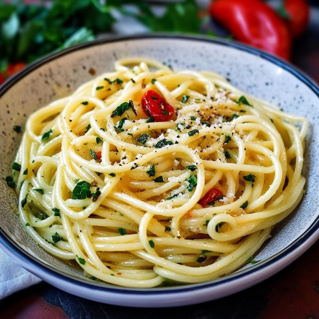 Leckeres Spaghetti aglio e olio e peperoncino Rezept - Titelbild