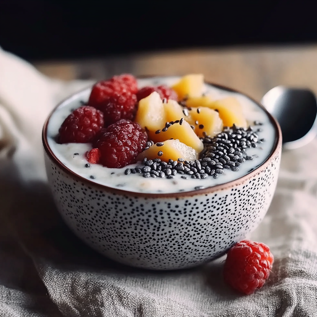 Leckeres Chia-Kokos-Pudding für 4 Portionen Rezept - Schritt für Schritt Zubereitung
