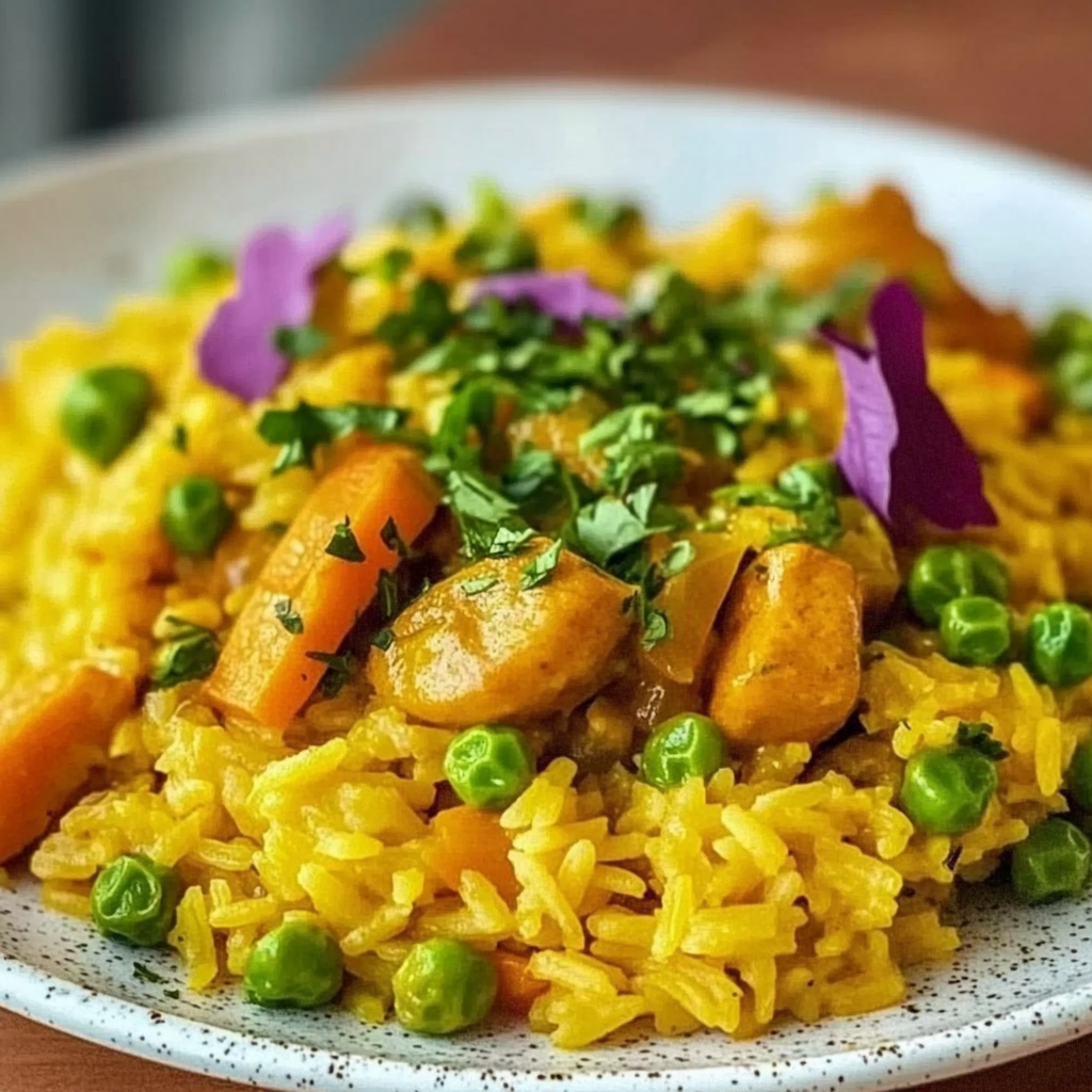 Leckeres Curryreis mit Erbsen und Möhren Rezept - Schritt für Schritt Zubereitung