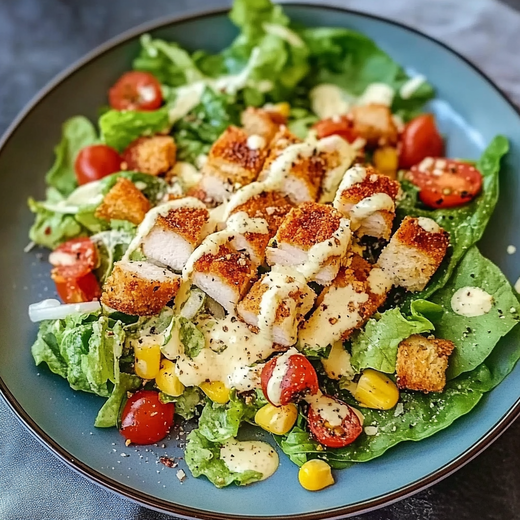 Leckeres Gesunder Caesar Salad mit gerösteten Kichererbsen Rezept - Schritt für Schritt Zubereitung