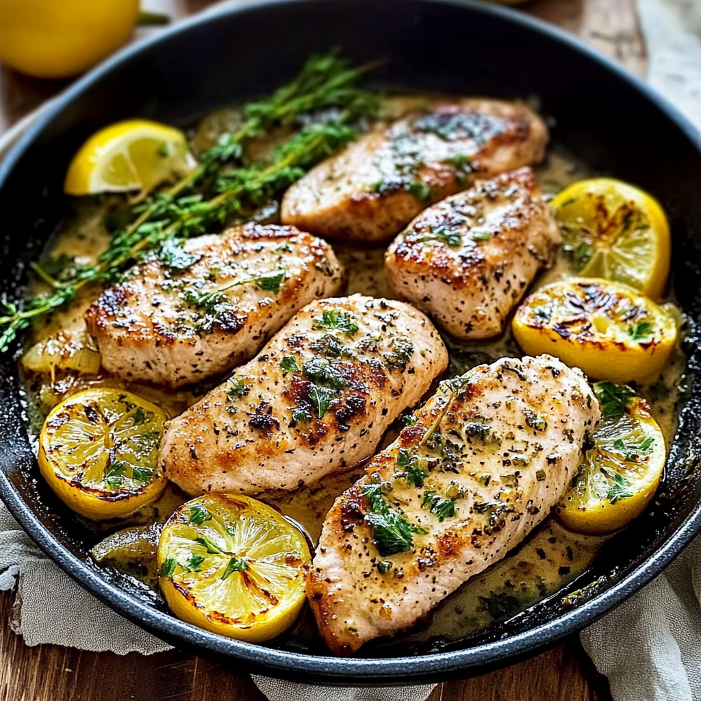 Leckeres Hähnchenfilets mit Zitrone und Spargel Rezept - Titelbild