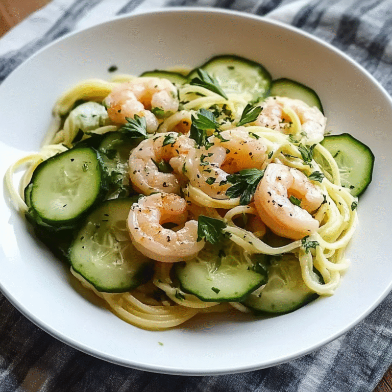 Leckeres Knoblauch-Garnelen mit Zoodles Rezept - Titelbild
