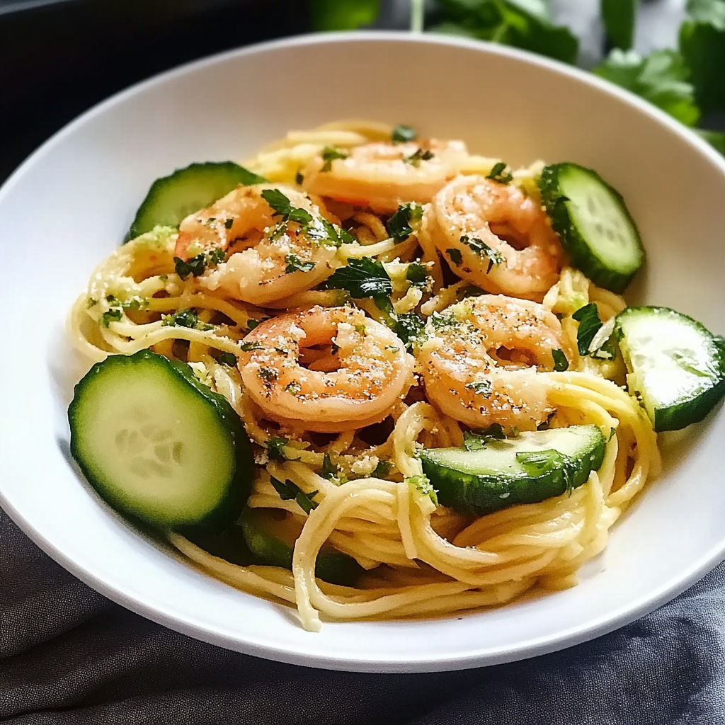 Leckeres Knoblauch-Garnelen mit Zoodles Rezept - Schritt für Schritt Zubereitung