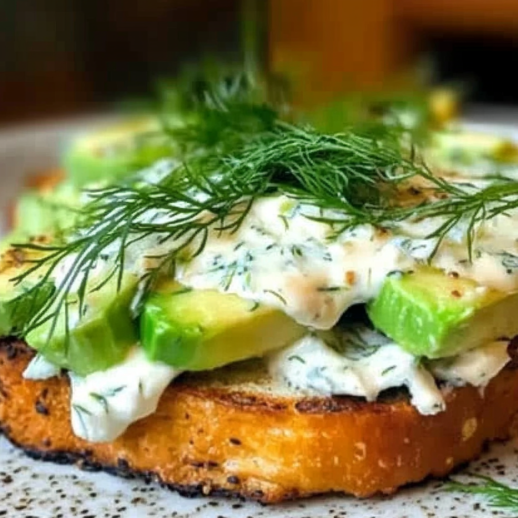 Leckeres Räucherlachs-Avocado-Toast mit Crème fraîche und Dill Rezept - Schritt für Schritt Zubereitung