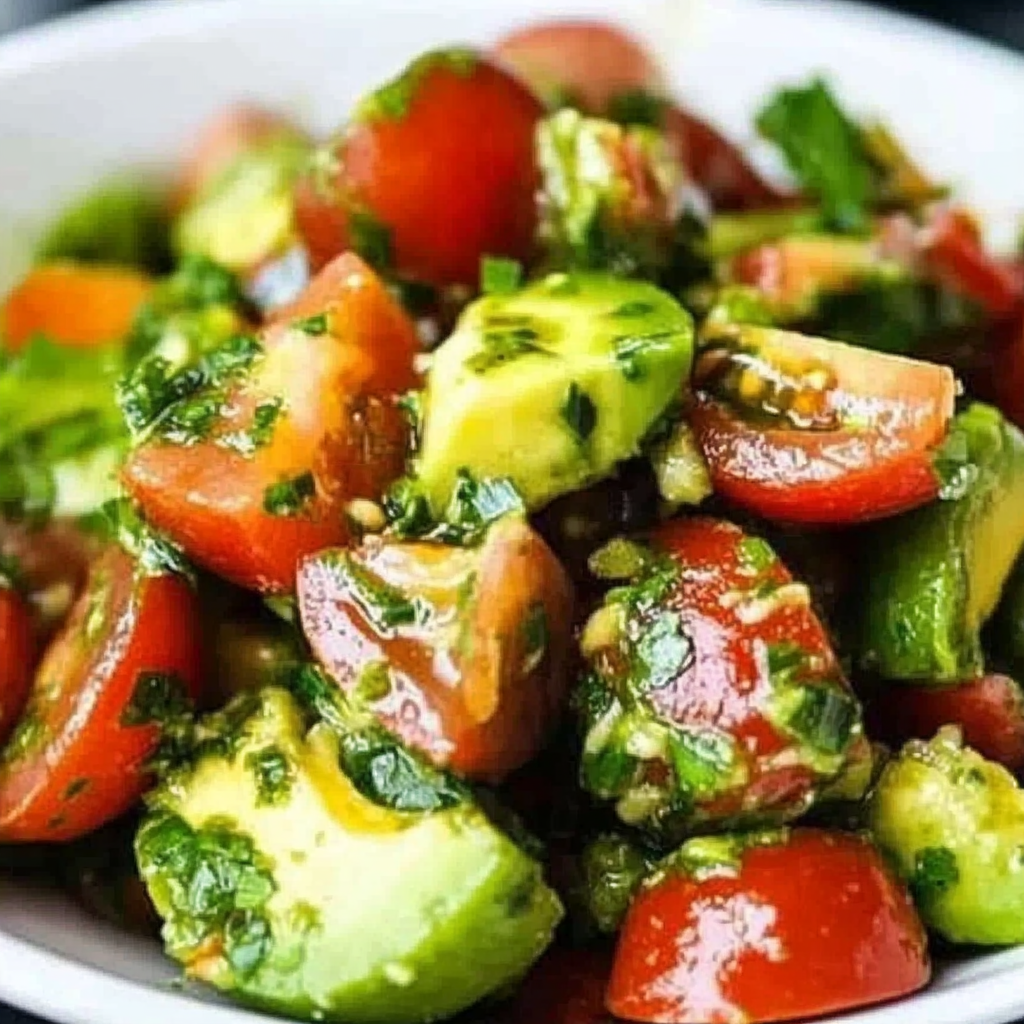 Leckeres Tomaten-Avocado-Salat Rezept - Schritt für Schritt Zubereitung