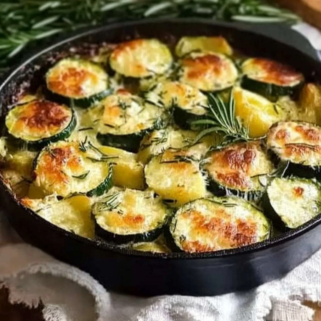Leckeres Vegetarischer Auflauf mit Kartoffeln & Zucchini Rezept - Titelbild