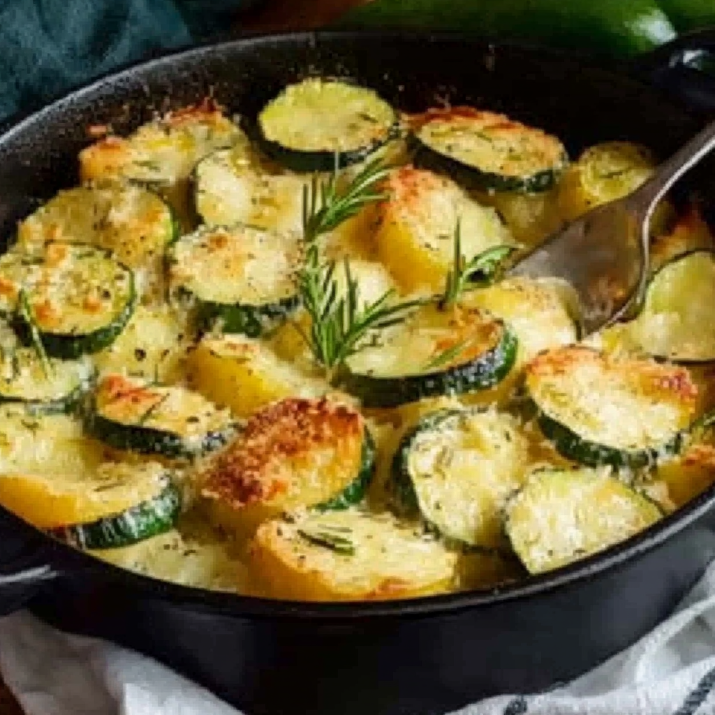 Leckeres Vegetarischer Auflauf mit Kartoffeln & Zucchini Rezept - Schritt für Schritt Zubereitung