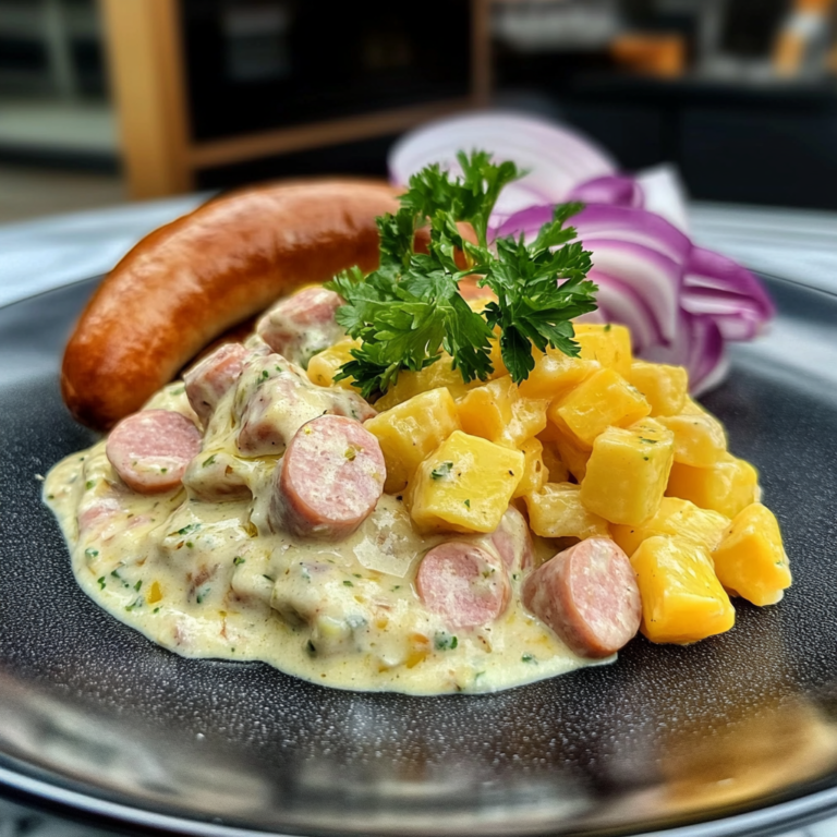 Köstlicher Kartoffelsalat mit Würstchen – Ein Hit für Grillpartys