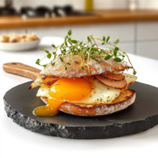 Leckere Brötchen mit Ei