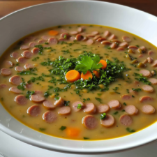 Linsensuppe mit Würstchen