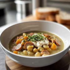 Linsensuppe mit Würstchen
