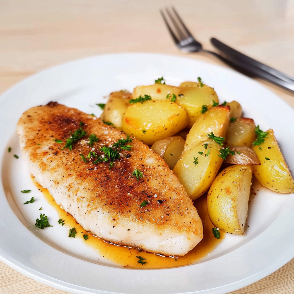Recipe preparation for Fischfilet mit Kartoffeln