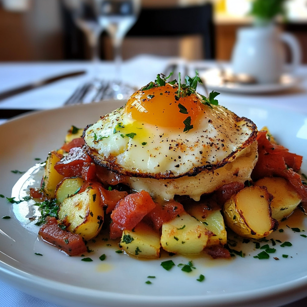 Recipe preparation for Bratkartoffeln mit Ei