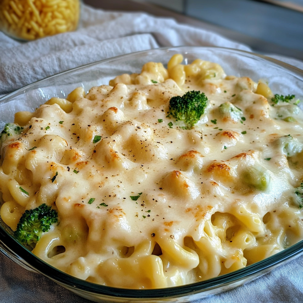 Recipe preparation for Nudelauflauf mit Käse
