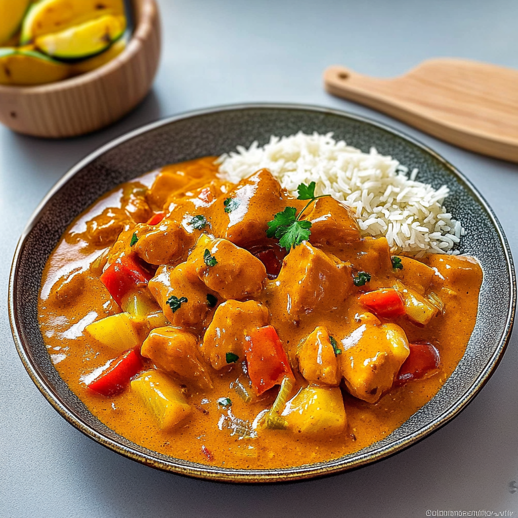 Recipe preparation for Hähnchen Curry (Deutsch Style)