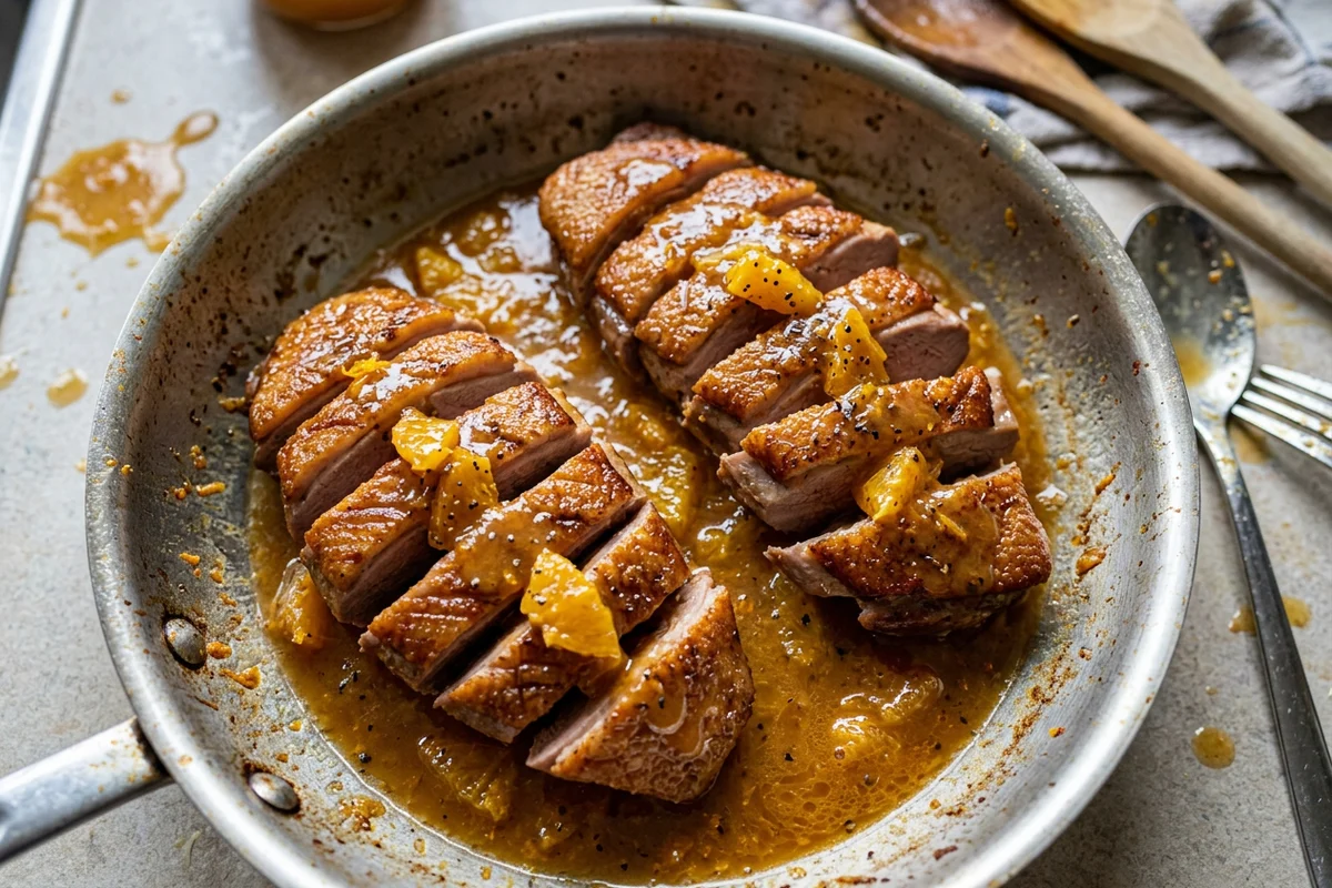 Entenbrust mit Orangensauce