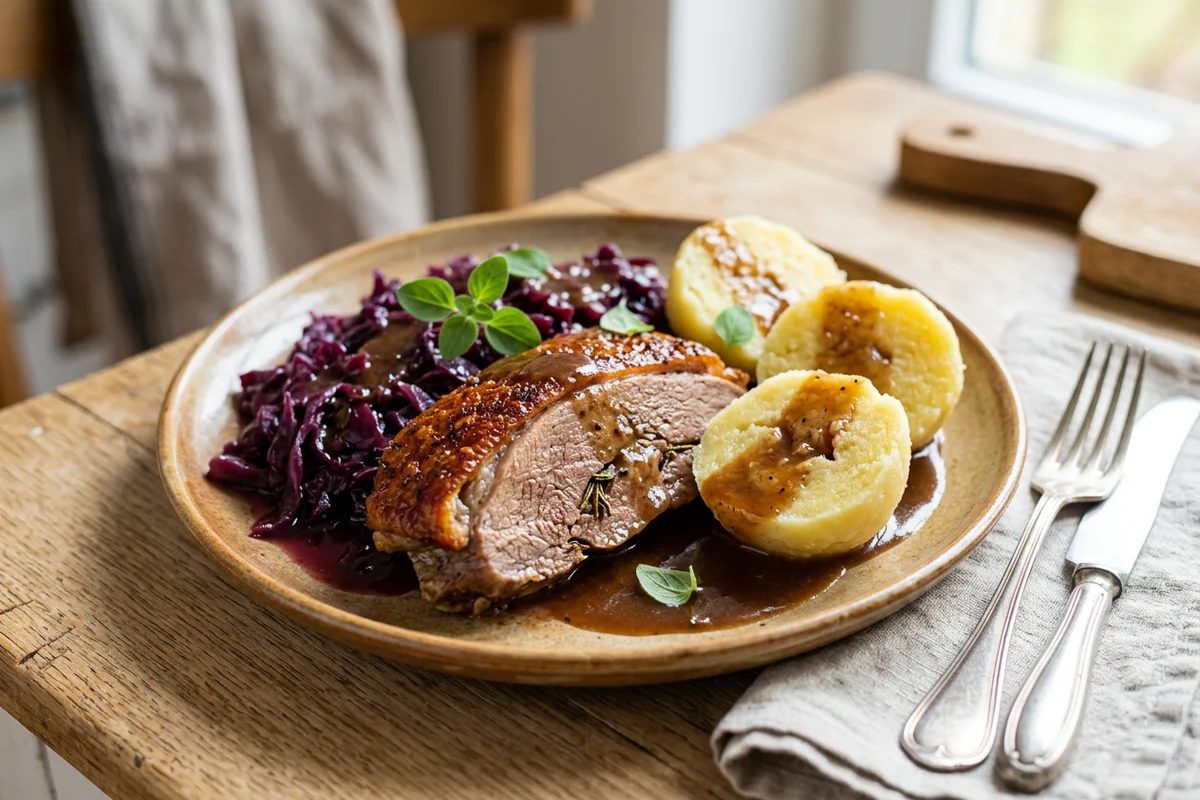 Klassische Martinsgans mit Apfelfüllung