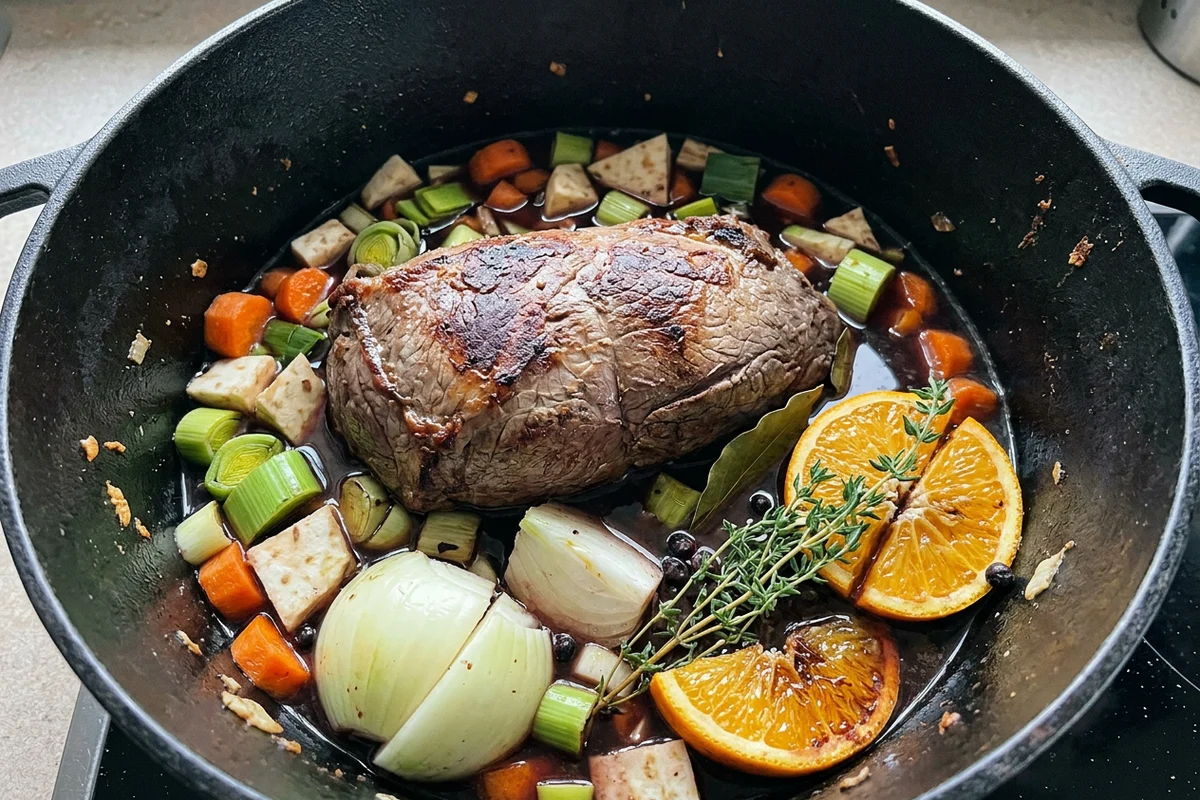 Rehbraten mit Preiselbeersoße
