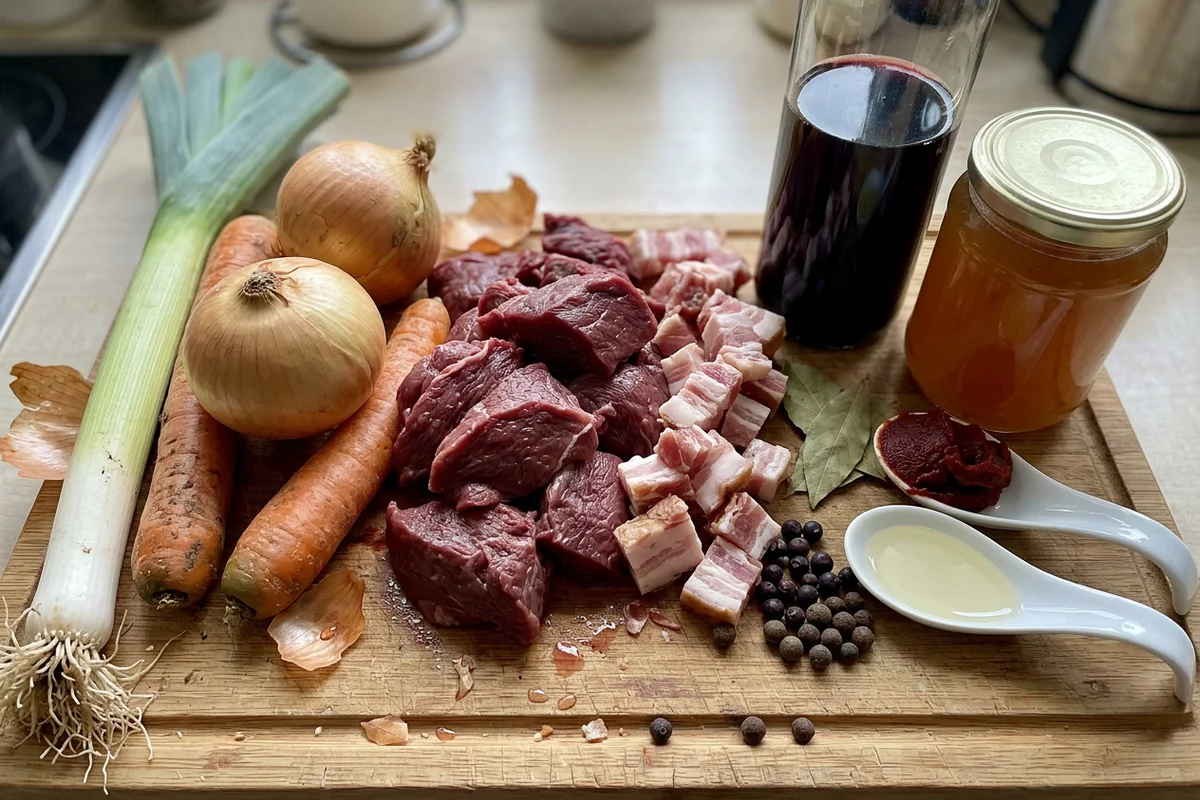 Wildgulasch mit Rotwein